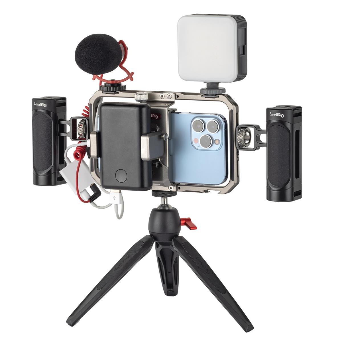 SmallRig Mobile Video Cage Kit with Single Handle for iPhone 15